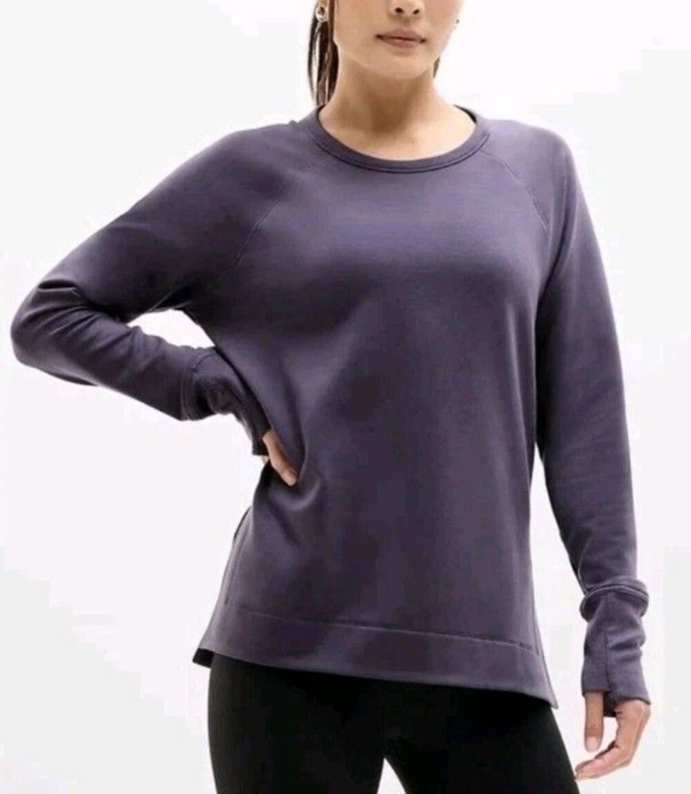 Athleta Women Coaster Luxe Recover Sweatshirt Top Twilight Lavender Sz S GUC